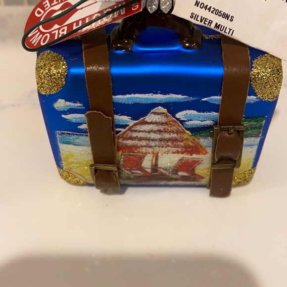 VACATION SUITCASE ORNAMENT Polish Mouth Blown Glass Christmas Ornament NWT - Picture 4 of 4